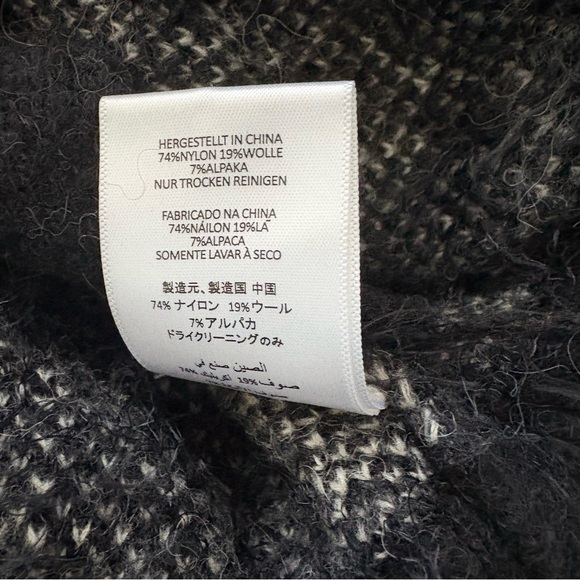 Equipment Plaid Oversized Button Cardigan Cisse Fuzzy Textured Black and White - Picture 10 of 11